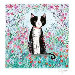 Ευχετήρια Κάρτα Paper Rose Γάτα Μέσα σε Λουλούδια  (TUG017)