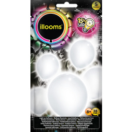 Illooms Φωτεινά Μπαλόνια White 5 Pack  (LLM14000)
