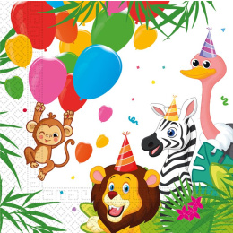 Party Χαρτοπετσέτες Decorata Jungle Balloons 33x33 εκ. 20Τ  (93782)