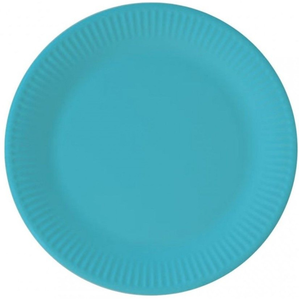 Party Πιάτα Μεγάλα Decorata Solid Color Τυρκουάζ 23 εκ.  (93524)