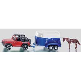 Μεταλλικο Jeep Siku Με Τρειλερ Μεταφορας Αλογου  (SI001651)