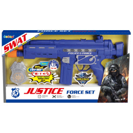 Όπλο Justice Force σετ Swat Όπλο Πολυβόλο με Φως, Δόνηση και Σήμα  (MKM828013)