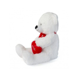 Λούτρινο Αρκουδάκι με Καρδιά Love Λευκό 60εκ  (59503V)