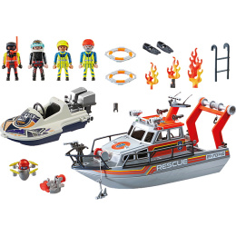 Playmobil Επιχείρηση Πυρόσβεσης Με Σκάφος Διάσωσης  (70140)