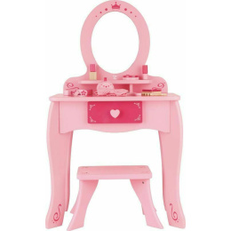 Hape Ξύλινο Σετ Dresser Table And Stool Girl's Vanity-Pink  (E8350A)
