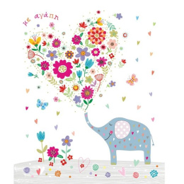 Ευχετήρια Κάρτα Με Αγάπη Ελέφαντας  (PE160)