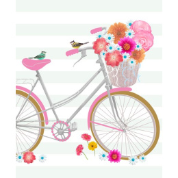 Ευχετήρια Κάρτα Χωρίς Μήνυμα Ποδήλατο με λουλούδια  (PE162)