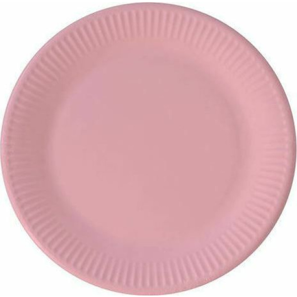 Party Πιάτα Μεσαία Decorata Solid Colour Ροζ 20εκ 8 τμχ  (93530)
