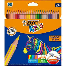 Bic Ξυλομπογίες Evolution Stripes 24 Χρώματα  (950525)