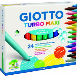 Giotto Turbo Maxi Πλενόμενοι Μαρκαδόροι Ζωγραφικής Χονδροί σε 24 Χρώματα  (000455000)
