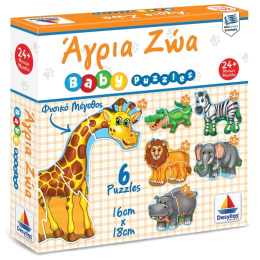 Επιτραπεζιο Δεσυλλας Baby Puzzle Αγρια Ζωα  (100425)