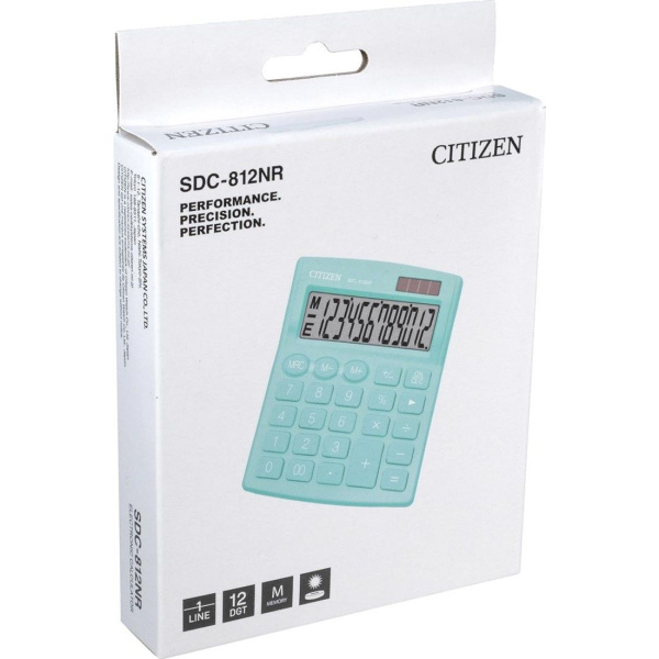 Αριθμομηχανή Citizen Πράσινη Sdc-812Nrgne Green 12 Ψηφίων  (143812020)