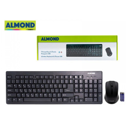 Almond Πληκτρολόγιο Και Mouse Combo Ασύρματο Usb Μαύρο  (43.76622)