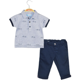Energino Βρεφικό Σετ Παντελόνι Με μπλουζάκι Πόλο Αγόρι Χρώμα Μαρεν  (11-220481-0)