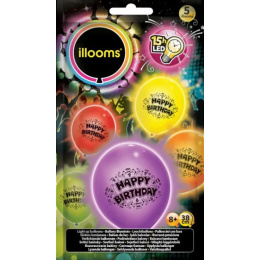 Illooms Φωτεινά Μπαλόνια Happy Birthday  (LLM11000)