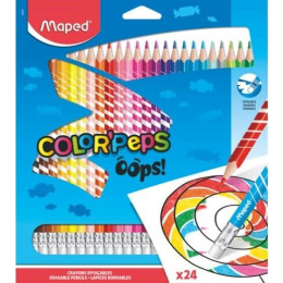 Maped Ξυλομπογιές Color Peps Oops Με Γόμα 24 Χρώματα  (832824)