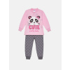 Eleten Πυζάμα Κοριτσίστικη Cute Panda Ροζ-Ανθρακί  (69187-01)