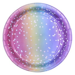 Party Πιάτα Μεγάλα Rainbow Ombre 23εκ 8 τμχ  (021479)