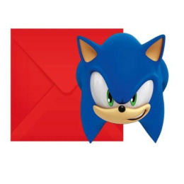 Party Προσκλήσεις Sonic Συσκευασία 6τεμ  (95922)