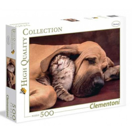 Παζλ 500 Clementoni Γατακι Στην Αγκαλια Ενος Σκυλου  (1220-35020)