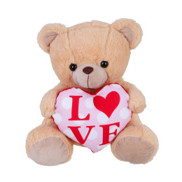 Λούτρινο Αρκουδάκι Με Καρδιά Σομόν Πουά Love  (VL244024)