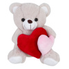 Λούτρινο Αρκουδάκι Σομόν Ροζ-Κόκκινη Βελούδινη Καρδιά 20εκ  (VL242073)