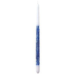 Λαμπάδα Απλή Διακοσμητική Λευκή-Μπλε  (22-04544)