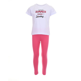 Joyce Mini Σετ Μπλούζα-Ζακέτα-Παντελόνι Summer Loading Ροζ  (2411002-2)