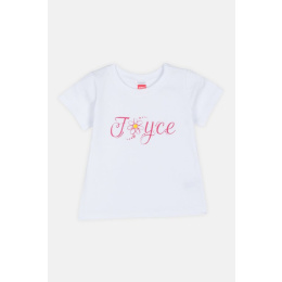 Joyce Σετ Παιδικά T-shirts Κοντομάνικα Flower Font Λευκό-Φούξια  (2411501-2-2)