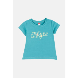 Joyce Σετ Παιδικά T-shirts Κοντομάνικα Flower Font Γαλάζιο-Ροζ  (2411501-4-2)