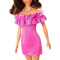 Λαμπάδα Barbie Νέες Barbie Fashionistas Doll Ruffle Sleeves Dress Pink  (HRH15)