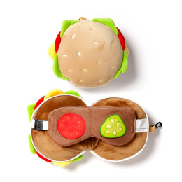 Puckator Relaxeazzz Plush Μαξιλάρι Ταξιδιού-Μάσκα Ματιών Fast Food Burger  (CUSH257)