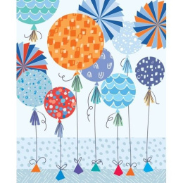 Ευχετήρια Κάρτα Petite Χωρίς Μήνυμα Μπαλόνια Μπλε  (PE197)
