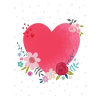 Ευχετήριο Καρτάκι Χωρίς Μήνυμα Laura Καρδιά Λουλούδια  (Γ2017)