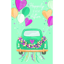 Ευχετήρια Κάρτα Γάμου Paper Rose Στολισμένο Αυτοκίνητο  (PRP097)