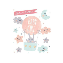 Ευχετήρια Κάρτα Γέννησης Paper Rose Baby Girl Αερόστατο  (PRP031)