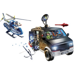 Playmobil Αστυνομικό Ελικόπτερο Και Ληστές Με Βαν  (70575)