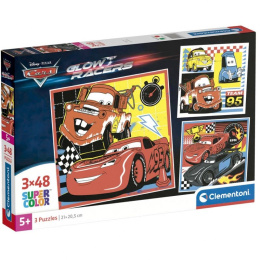 Clementoni Παζλ 3x48 Super Color Cars Glow Racers  (1200-25309)
