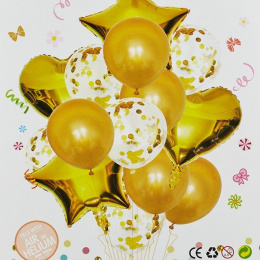 Party Mπαλόνια Σετ Μπουκέτο Διακόσμηση Χρυσά  (Μ9021)