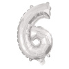 Party Μπαλόνι Numeral Foil Balloons Νούμερο 6 98εκ Ασημί  (092472)