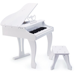 Hape Deluxe Λευκό Πιάνο Σαν Αληθινό Με 30 Πλήκτρα Και Καρεκλάκι  (E0338)