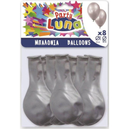 Luna Party Μπαλόνια 8 Τμχ Ασημί  (000088939)