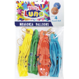 Luna Party Μπαλόνια Τόπι Με Σχέδια 4 Τμχ Σε Διάφορα Χρώματα  (000088922)