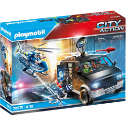 Playmobil Αστυνομικό Ελικόπτερο Και Ληστές Με Βαν  (70575)